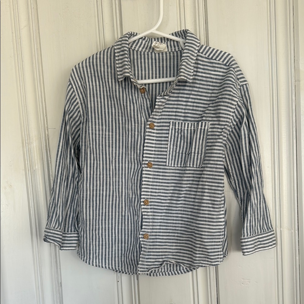 Striped Blue and White Kids Shirt